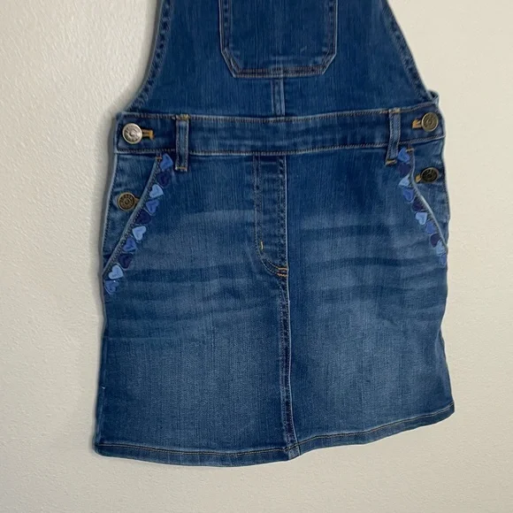 Crewcuts girls overall dress denim heart embroidered - Picture 3 of 8